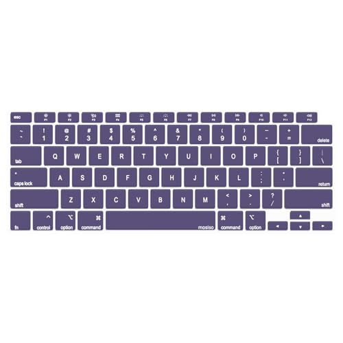 MOSISO Keyboard Cover Compatible with MacBook Air 13 inch 2022 2021 2020 Release A2337 M1 A2179 Retina Display with Touch ID Backlit Magic Keyboard, Waterproof Protective Silicone Skin,Imperial Purple - color: Imperial Purple
