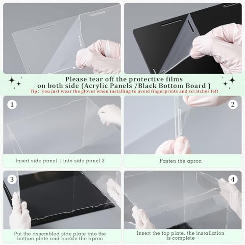Yungyan 1 Pack Clear Self-Assembly Acrylic Display Case Transparent Dust Proof Protection Showcase for Figurine Collectibles Basketball Soccer Football Helmet (14 x 14 x 14 Inch) - size: 14 x 14 x 14 Inch