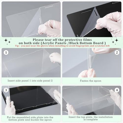 Yungyan 1 Pack Clear Self-Assembly Acrylic Display Case Transparent Dust Proof Protection Showcase for Figurine Collectibles Basketball Soccer Football Helmet (14 x 14 x 14 Inch) - size: 14 x 14 x 14 Inch