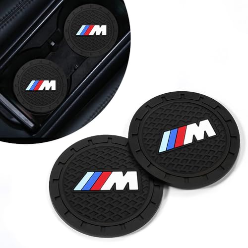 2PCS Car Cup Holder Coasters,Non-Slip Car Coasters for BMW M M2 M4 M5 M6 M8 X1 X2 X3 X5 X6 M135i M240i Z4 328i X7 Drink Holder Compatible with,Vehicle Inner Accessories for Cup Insert Mat,Silicone - color: Bd-bmm