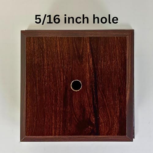 Display Base Pedestal Cherry Finish with 5/16" Center Hole – Square Stand Blank for Trophies, Figurines, 3D Prints, DIY Projects – Available in Multiple Sizes (5 1/2"Lx5 1/2"Wx2 1/8"H) - size: 5 1/2"Lx5 1/2"Wx2 1/8"H