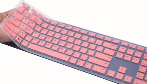 Silicone Keyboard Skin Cover Compatible for Dell Wireless Bluetooth Keyboard KM7321W, Dell Pro Keyboard KB500 & KM5221W (Pink) - color: Pink
