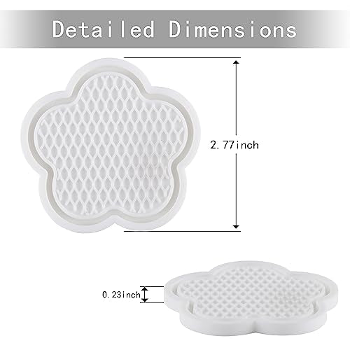 GaRhomxy Car Cup Holder Coaster, Universal Non-Slip Recessed Flower Shaped Cup Holders, Cute Car Accessories Interior for Women and Man Interior Sets 4 Pack (White) - color: White