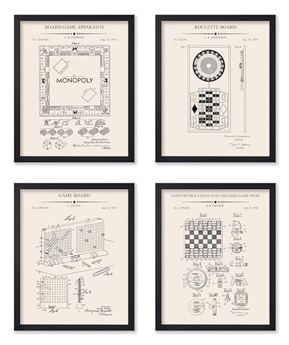 Poster Master 4-Piece Board Game Blueprint Poster - Gaming Patent Print - Chess Art - Roulette Wheel Artwork - Technical Design - Battleship Design - Office or Kid's Room Decor - 8x10 UNFRAMED - color: Patent Kids 10, size: 8"L x 10"W