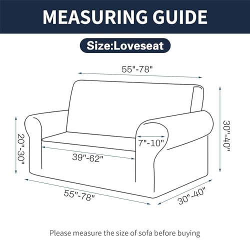 Cupuamon 2026 New Stretch Loveseat Sofa Slipcovers Couch Cover for 2 Cushion Furniture Protector Sofa Covers with Elastic Bottom Jacquard Fabric Small Checks for Pets, Kids - Golden - color: Golden, size: Loveseat