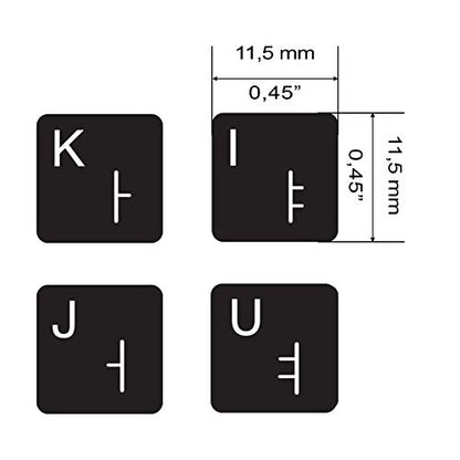 Korean English Keyboard Stickers, 2 Pack Black Keyboard Replacement - color: English-Korean/White