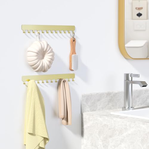Necklace Holder - Hanging Jewelry Organizer, Self-Adhesive, Wall Mount, 2 PCS, Gold - color: Gold - Brushed