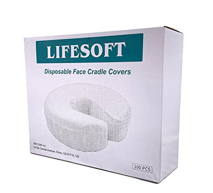 Disposable Fitted Face Cradle Covers Silky Massage Headrest Covers Box of 100 - color: White-100 PCS