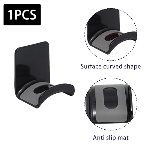 1Pcs Black ABS Plastic Headphone Stand Hanger, Table Wall Mount Headset Holder Hook, Adhesive Earphones Hangers for Desk Headphone Hanger, Most Headphones and Controller - color: Black, size: Wall Mount