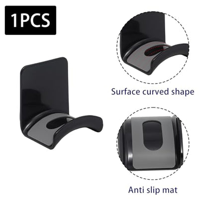 1Pcs Black ABS Plastic Headphone Stand Hanger, Table Wall Mount Headset Holder Hook, Adhesive Earphones Hangers for Desk Headphone Hanger, Most Headphones and Controller - color: Black, size: Wall Mount