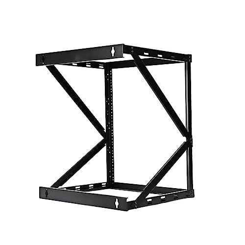 AEONS 12U 2-Post Wall Mount Open Frame 19-Inch IT Network Server A/V Equipment Rack 18” Depth 12-24 Threaded 150lbs Weight Capacity, Black - style: 12U-2Post