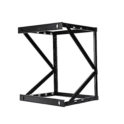 AEONS 12U 2-Post Wall Mount Open Frame 19-Inch IT Network Server A/V Equipment Rack 18” Depth 12-24 Threaded 150lbs Weight Capacity, Black - style: 12U-2Post