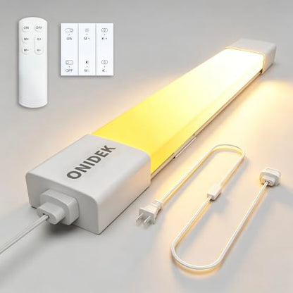 LED Tube Light Fixture with Plug Under Cabinet Lighting Dimming and Color With Remote wireless wall switch 16 inch 15W 1500LM 3000-6500K adjustable LED Tube Light Fixture for Cabinet Closet Office - size: 16 inch