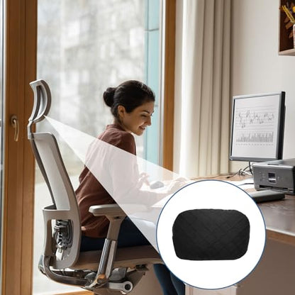 uxcell Office Chair Pillow Cover, Office Chair Headrest Attachment Mesh Removable Headrest Protector for Home Desk Computer Chairs, Black - color: Black