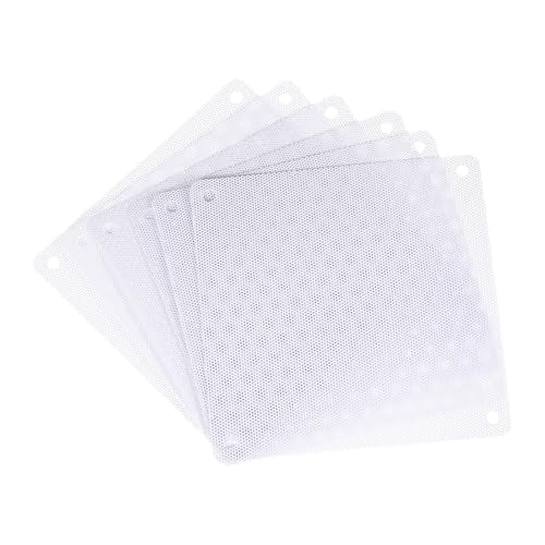 MECCANIXITY 6PCS PC Dust Filter, 120x120mm PVC Computer Case Cooler Dustproof Mesh Cover Fan Grills for Computer Chassis Speakers, White