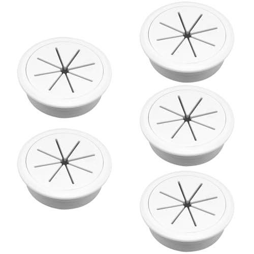 Surf turtle 5 Pack 2 Inch White Desk Grommet, Flexible Desk Hole Cover for Cable Cord Wire Management - color: White-M, size: 50mm