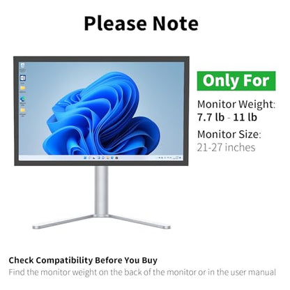 Aluminum Monitor Stand with Spring-Adjustable Height, Vesa Mount with Full Tilt, Swivel & Rotation, Only for 7.7-11LB Monitor Weight Range - size: Only for 7.7-11LB Monitor