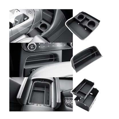 BIBIBO 4Packs for 2026 Hyundai Palisade Center Console Organizer 2026 Hyundai Palisade Calligraphy Console Tray 2026 Palisade Console Insert Tray 2026 Palisade (ONLY FIT Palisade Calligraphy) - color: Black-(Console Under+Insert shelf+Armrest Tray)