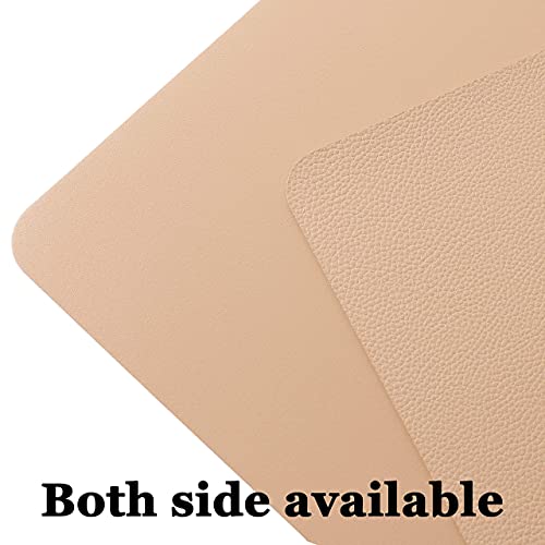 Wipeable Placemats Leather Table Mats Waterproof Heat-Resistant Easy to Clean for Dining Table Set Kitchen Table (4, Buff) - color: Buff, size: set of 4