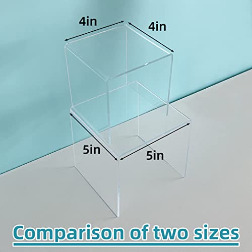 Acylic Riser Square Display Stand For Cupcakes, Arts and Crafts (Clear, 8P-4&5INCH) - color: Clear, size: 8P-4&5INCH