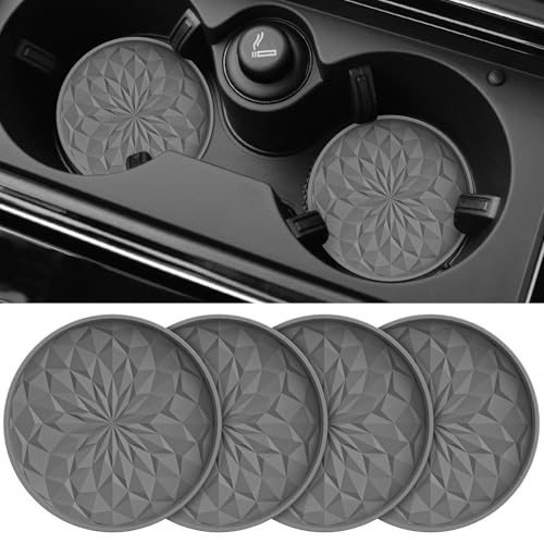 ME.FAN Car Coasters for Cup Holders [4 Pack] - 2.75In Silicone Auto Mug Mats - Universal Non-Slip Recessed Car Interior AccessoriesDeep Grey - color: 4pack-dark Grey