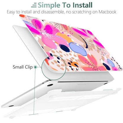 DONGKE Compatible with MacBook Pro 13 inch Case 2024 2023-2020 Release A2338 M2/M1 A2251 A2289 with Retina Display & Touch ID, Plastic Hard Shell & Keyboard Cover & Screen Film - Floral Artistic - color: Floral Artistic D157