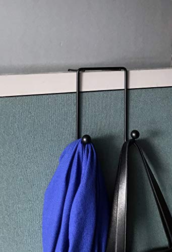 Tetra-Teknica CWH-02-2P 3 Inch Space Addition Wire Double Hook for Partition Wall Cubicle Panel, Color Black, 2 per Pack