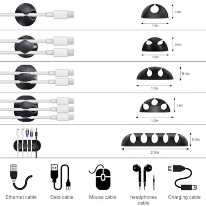 137PCS Cable Management Kit 4 Cable Sleeve Split 100 Cable Zip Ties 10 Cable Clips 15 Adhesive Wall Cable Tie 10 Cable Zip Tie for TV Computer Office Home Under Desk - color: Black