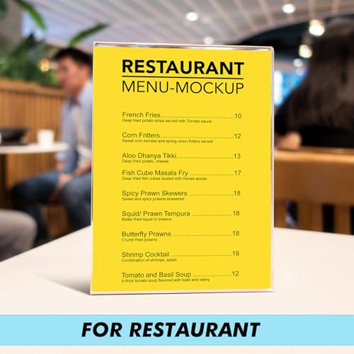Sanwuta 2 Pcs 8.5 x 11 Inch Acrylic Sign Holder, Slant Sign Display Stand, Transparent Flyer Holder Frame Plastic Document Display for Workers Teachers Office Home Menu Desktop - size: 8.5 x 11 Inch