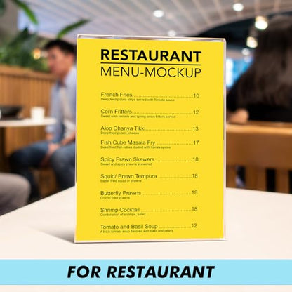 Sanwuta 2 Pcs 8.5 x 11 Inch Acrylic Sign Holder, Slant Sign Display Stand, Transparent Flyer Holder Frame Plastic Document Display for Workers Teachers Office Home Menu Desktop - size: 8.5 x 11 Inch