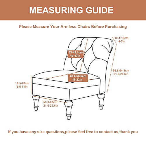 Eco-Ancheng Armless Chair Slipcover Removable Armless Accent Chairs Covers Washable Armless Slipper Chair Slipcover Printed Armless Chair Furniture Protector Covers for Living Dining Room Hotel - color: A21