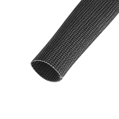 X AUTOHAUX 10ft - 8MM 5/16" Fiberglass Heat Wire Shield Sleeve Heat High Temp Shield Adjustable Black for Car Wire Protection - size: 5/16"