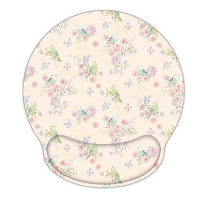 RICHEN Ergonomic Mouse Pad with Wrist Support,Non-Slip Rubber Base for Computer Laptop & Mac,Lightweight Rest for Home,Office & Travel (Pink Flowers Birds) - color: Pink Flowers Birds