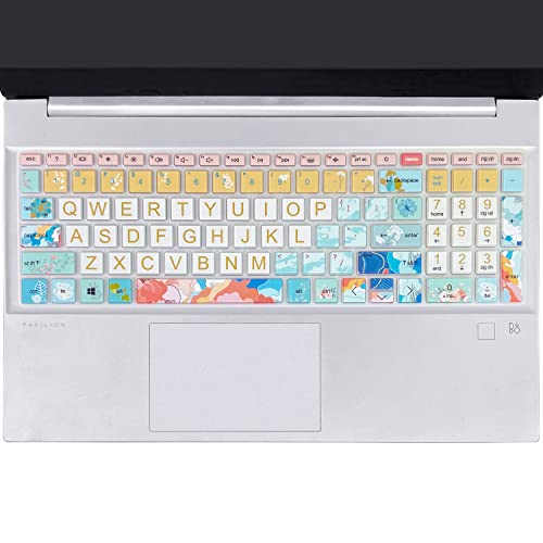 Keyboard Cover for 15.6 HP Laptop 15-fc 15-fd 15t-fd 15z-fc Series, HP Pavilion 15-eg 15t-eg 15-eh 15-er, 17z-ca 17-cn 17-cp 17z-cp Series, Litter Flowers - color: Litter Flowers