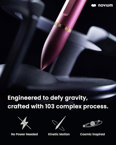 novium Hoverpen Interstellar - Unisex Ballpoint Pen, Mars Magma, 23.5 Degree Angle, Premium Design, Smooth Writing, No Spills - color: Mars Magma, style: 18K Gold-Plated