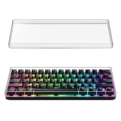GEEKRIA Premium Acrylic Keyboard Cover for 60% Compact 61 Key Keyboard, Compatible with Razer Huntsman Mini, RK Royal KLUDGE RK61 (Transparent) - style: Clear