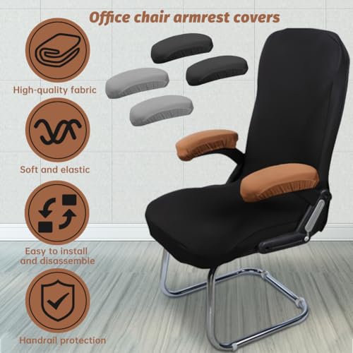 Kakalote Office Chair Armrest Covers, 1pair Stretchable Stretch Computer Chair Slipcover Desk Chairs Arm Cover for Office, Desk, Gaming Chairs (Grey-No Sponge pad) - color: Grey