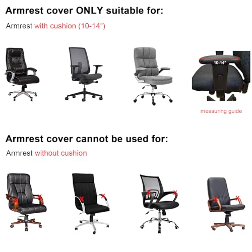 WOMACO Office Chair Covers, Stretch Computer Chair Cover with Armrest Covers, Universal Boss Chair Covers Modern Simplism Style High Back Chair Slipcover (Gray, Large) - color: 1-gray