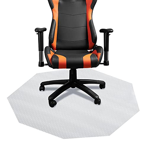 Octagon Gaming Chair Mat, Computer and Office Chair Mat for Carpet, Clear, 46 Inches x 49.5 Inches, Made in The USA