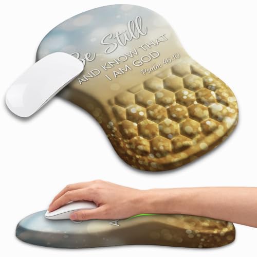 Ergonomic Mouse Pad with Wrist Rest, Memory Foam Wrist Support for Carpal Tunnel Pain Relief, Massage Design Mousepad and Non-Slip Base for Office and Gaming, 12x8 Inch, Be Still - color: Be Still