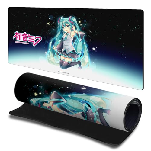 Head Case Designs Officially Licensed Hatsune Miku Night Sky Graphics 23.62 x 11.81 x 0.12 inches (600 x 300 mm) - L Gaming Office Desk PC Keyboard Mouse Mat Pad - color: Night Sky, size: 23.6" x 11.8"