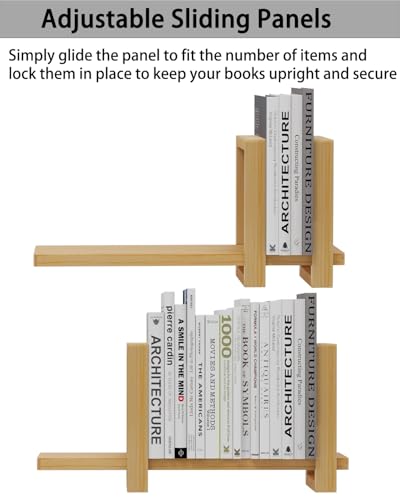 100% Solid Wood Adjustable Desktop Bookshelf, Retro Tabletop Bookshelf, Desk Shelf Living Room, Home, Office, Perfect for Magazine, Books, Cookbooks, No Tools Required to Assemble (Yellow) - color: Yellow