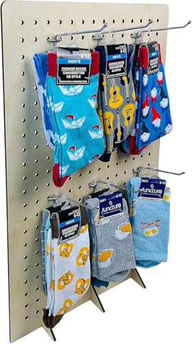 Torched Pegboard Display Stand for Jewelry, Craft Shows, Selling, Vendor Events, Tools, Peg Board Accessories Rack Organizer, XXL 15.75" L x 4.3" W x 23.75" H, Natural - color: Natural, size: XX-Large