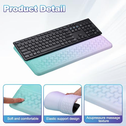 PATIKIL Computer Keyboard Stand with Wrist Rest, Computer Wrist Support Pad, Keyboard Stand Riser Holder Pad for Office Desk Gaming Home, Purple and Green - color: Purple and Green