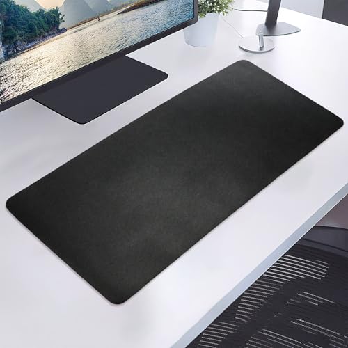 23.6" x 11.8" Non-Slip PU Leather Desk Pad Protector, Waterproof Mouse Pad Mat, Ultra Thin Laptop Writing Desk Blotter for Office and Home - color: Black
