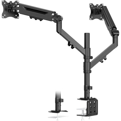 Dual Monitor Mount for 17 to 40 inches, Holds up to 26.4 lbs, Monitor Desk Arms for 2 Monitors Vertical/Parallel Placement, with Clamp/Grommet Base, VESA Mount 75/100 mm