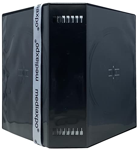 Mediaxpo Space-Saving Multi 16 Disc DVD Cases Holders with Flap - Neatly Store Your Movie Collection (Pack of 4) - size: Pack of 4