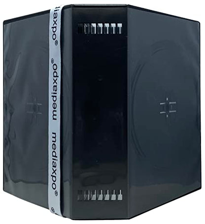 Mediaxpo Space-Saving Multi 16 Disc DVD Cases Holders with Flap - Neatly Store Your Movie Collection (Pack of 25) - size: Pack of 25