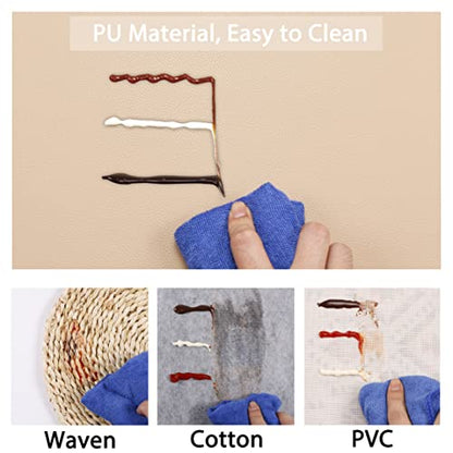 Wipeable Placemats Leather Table Mats Waterproof Heat-Resistant Easy to Clean for Dining Table Set Kitchen Table (2, Buff) - color: Buff, size: set of 2