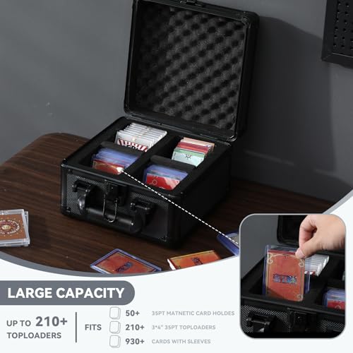 novelinks Trading Card Storage Box for 3" x 4" 35pt Rigid Cards, Toploader Organizer Case, Trading & Sports Cards, Graded & Rating Card Holder Box, with 2 DIY Partitions (2 Card Slots) - size: 2 Card Slots